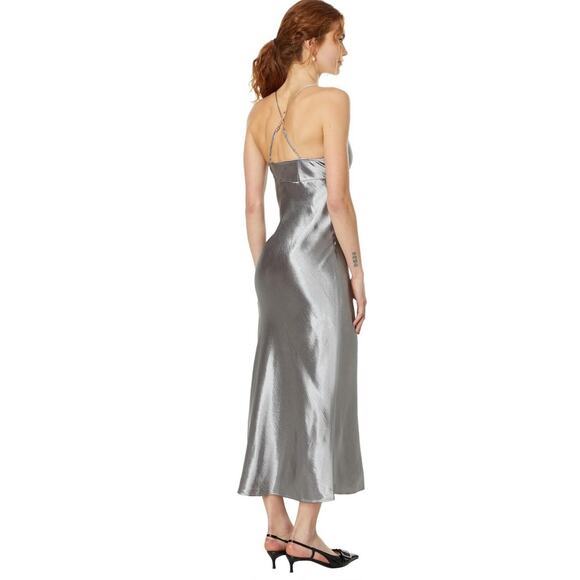 NWT Madewell The Layton Midi Slip Dress in Metallic Recycled‎ Satin Size 2 - Picture 3 of 16